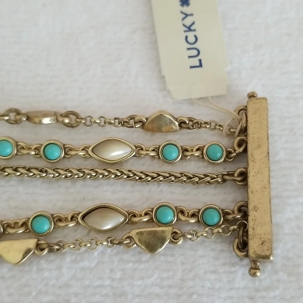 New Lucky Brand Beaded Layer Bracelet